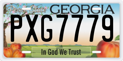 GA license plate PXG7779