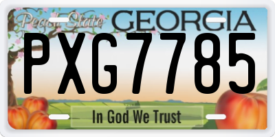 GA license plate PXG7785