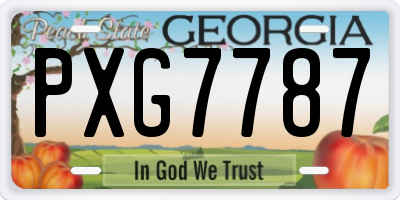 GA license plate PXG7787