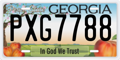 GA license plate PXG7788