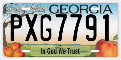 GA license plate PXG7791