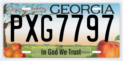 GA license plate PXG7797