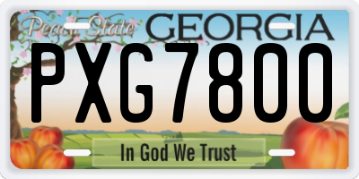 GA license plate PXG7800