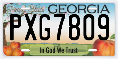 GA license plate PXG7809
