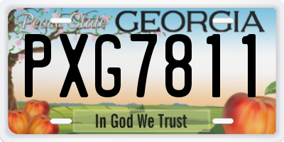GA license plate PXG7811