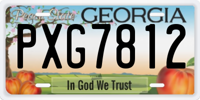 GA license plate PXG7812