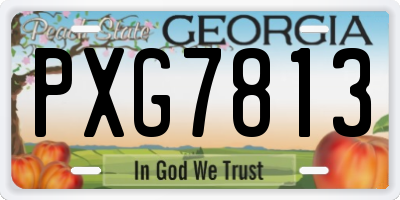 GA license plate PXG7813