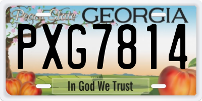 GA license plate PXG7814