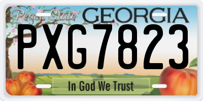 GA license plate PXG7823
