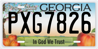 GA license plate PXG7826