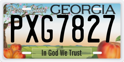 GA license plate PXG7827