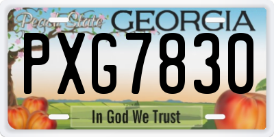 GA license plate PXG7830