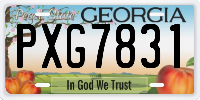GA license plate PXG7831