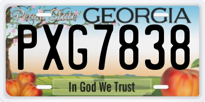 GA license plate PXG7838