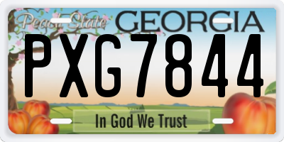 GA license plate PXG7844