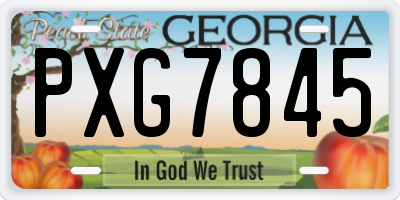 GA license plate PXG7845