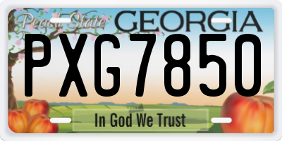 GA license plate PXG7850