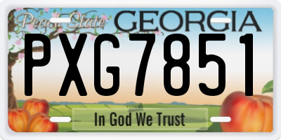 GA license plate PXG7851