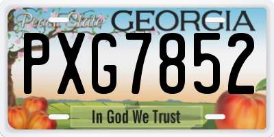 GA license plate PXG7852