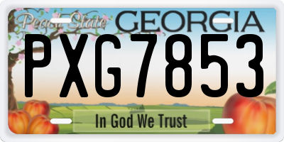 GA license plate PXG7853