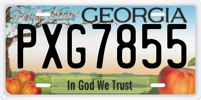 GA license plate PXG7855