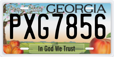 GA license plate PXG7856