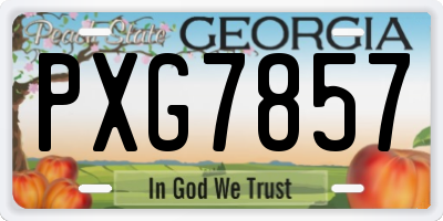 GA license plate PXG7857