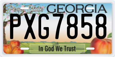GA license plate PXG7858