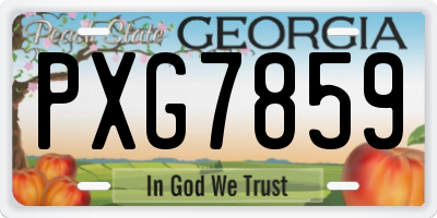GA license plate PXG7859