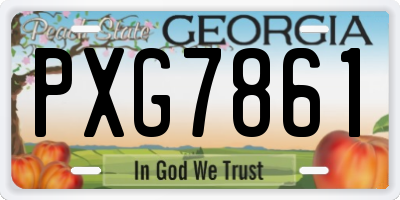GA license plate PXG7861
