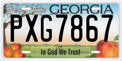 GA license plate PXG7867
