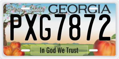 GA license plate PXG7872