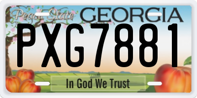 GA license plate PXG7881