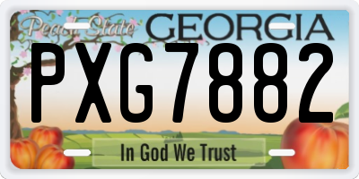 GA license plate PXG7882