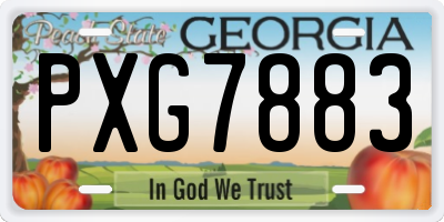 GA license plate PXG7883