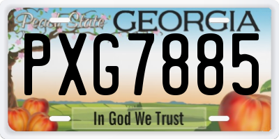 GA license plate PXG7885