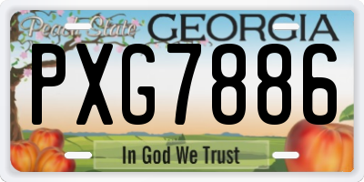 GA license plate PXG7886