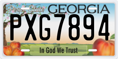 GA license plate PXG7894