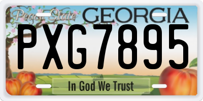 GA license plate PXG7895