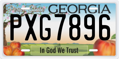 GA license plate PXG7896