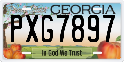 GA license plate PXG7897