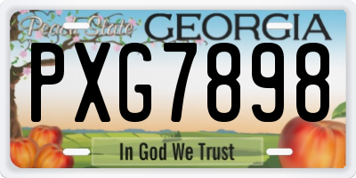 GA license plate PXG7898