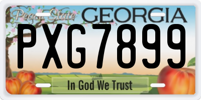 GA license plate PXG7899