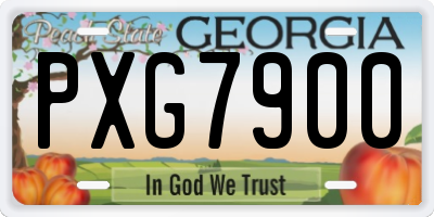 GA license plate PXG7900
