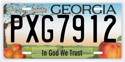 GA license plate PXG7912