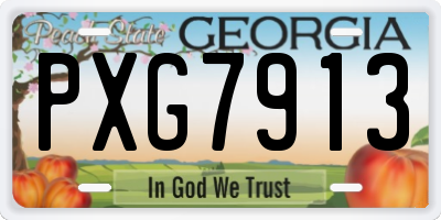 GA license plate PXG7913