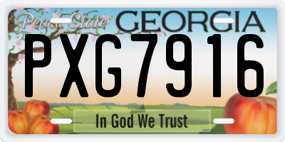 GA license plate PXG7916