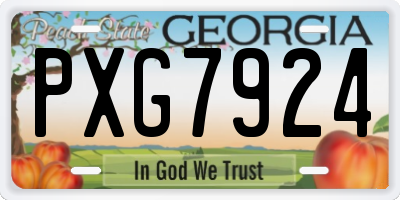 GA license plate PXG7924