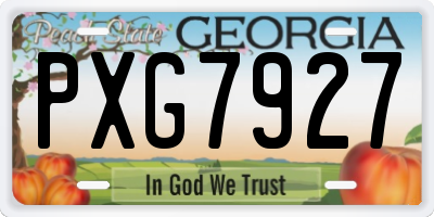 GA license plate PXG7927