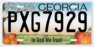 GA license plate PXG7929